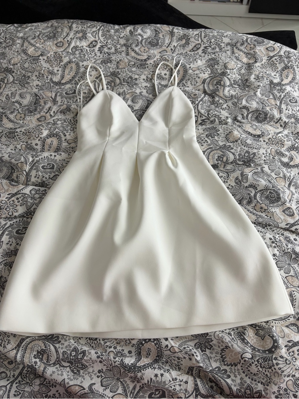White Spaghetti Strap Mini Dress